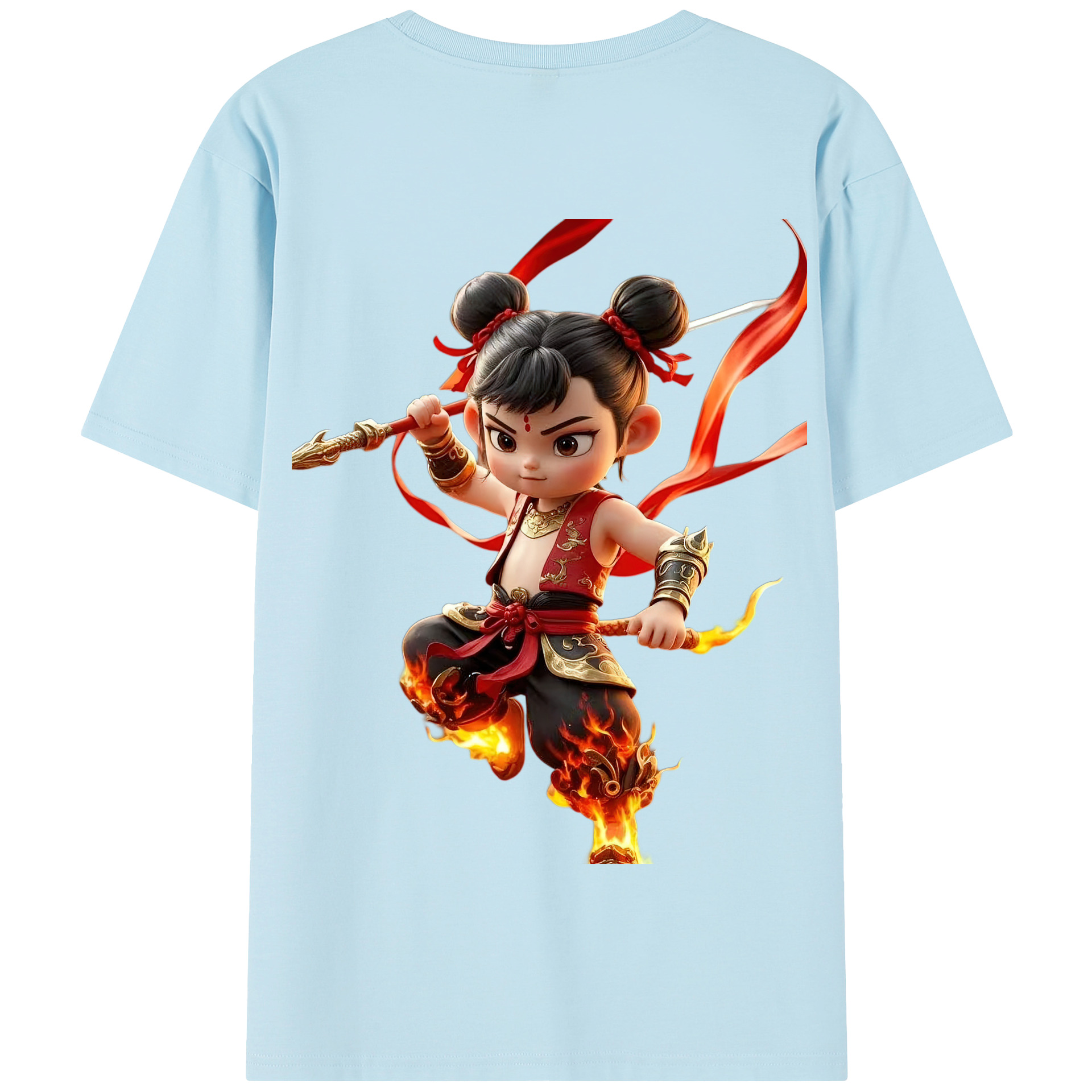 Ne Zha 2 ナタ 魔童の大暴れ 綿100％半袖Tシャツ（背面プリント）